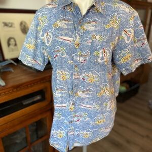 Coastal button down shirt for vacation or golf .